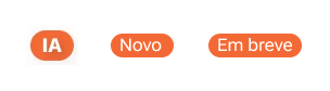 Three orange badges: IA, Novo and Em breve.