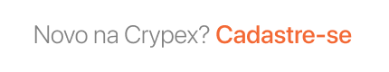 “Novo na Crypex?” followed by an orange Cadastre-se link.