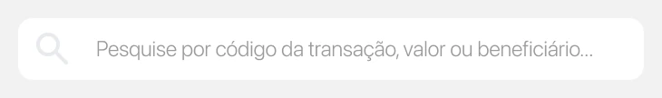 Search field: search by transaction code, amount or recipient.