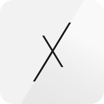 App icon: a black X on a light grey tile.